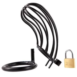 Generique Cage de Chasteté en métal Grille 12 x 3.5cm Anneau 50mm Noir
